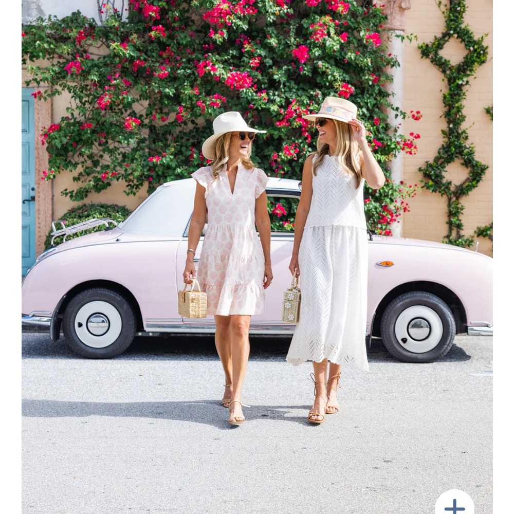 Sail to Sable White and Pink Midi Dresses